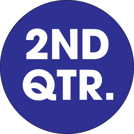 2" circle - 2nd  QTR Blue Quarter Label